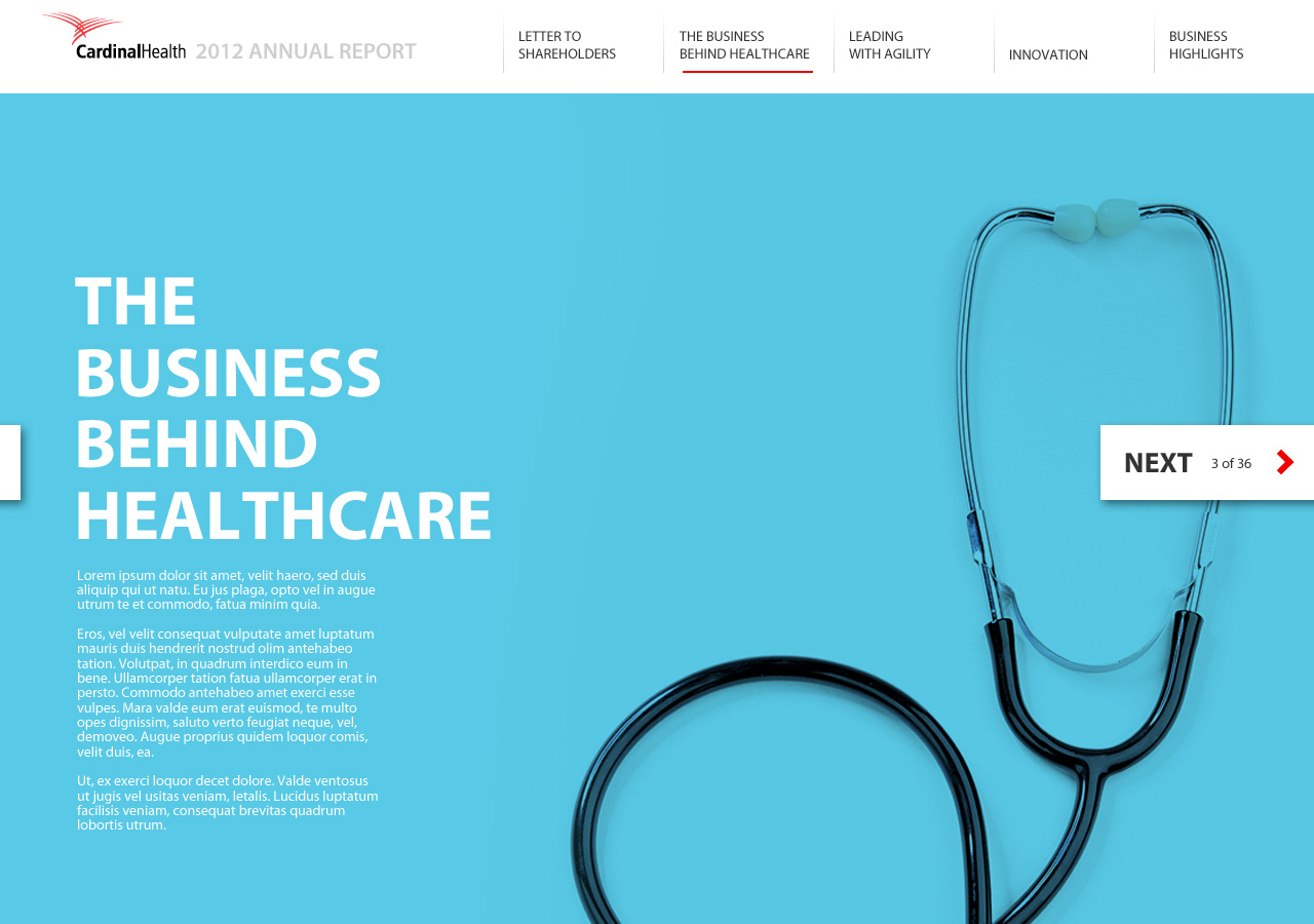 Cardinal Health Annual Report Design Concept