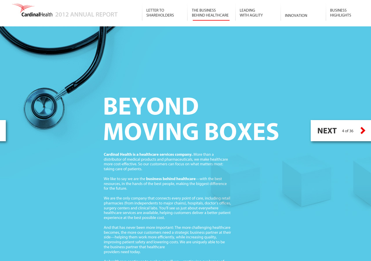 Cardinal Health Annual Report Design Concept