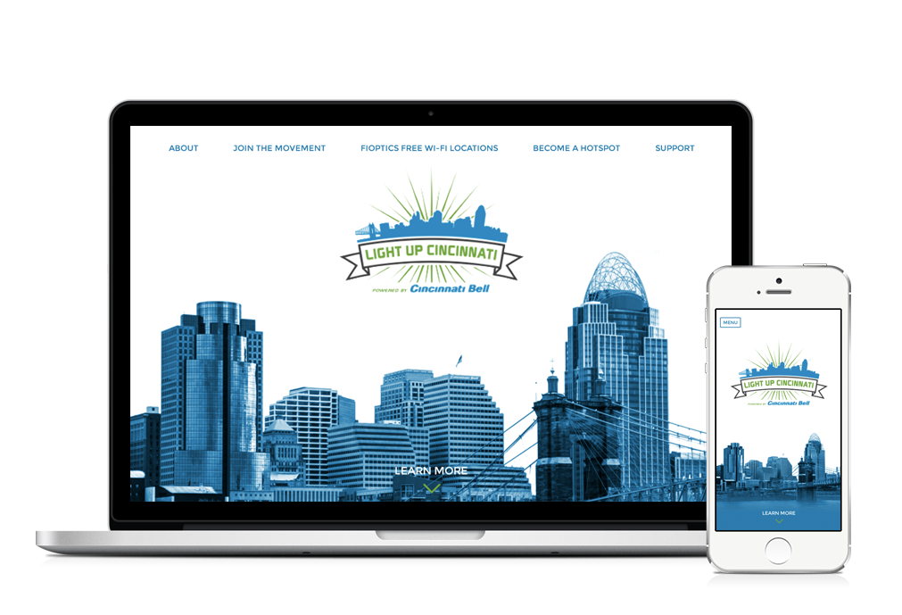 Light Up Cincinnati Responsive Landing Page Design